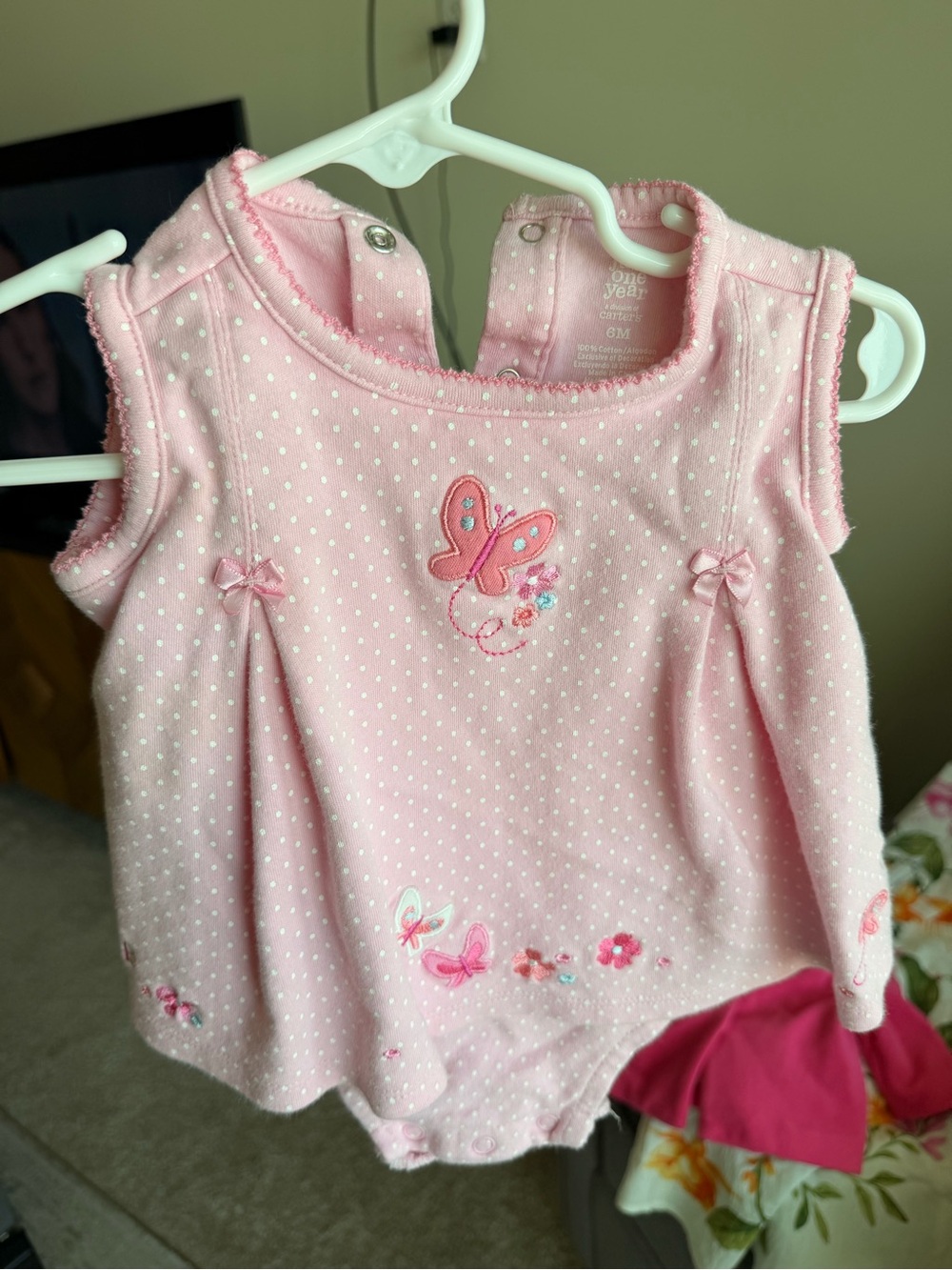 Carter's Pink Polka Dot Infant Romper